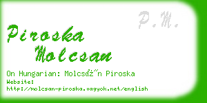 piroska molcsan business card